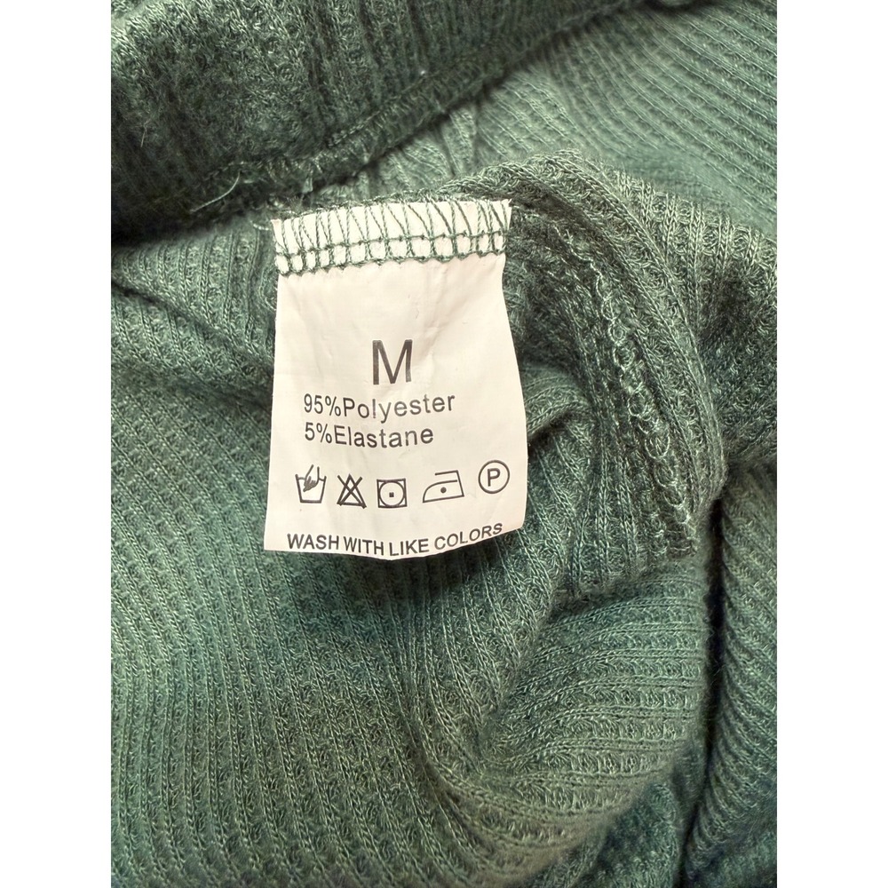 Womens Sage Green‎ Waffle Knit Lounge Shorts Elastic Waist Pajama Bottoms Medium - Picture 3 of 3